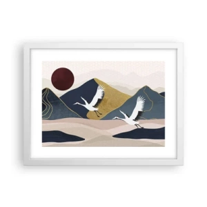 Affisch i vit ram - Nästa dag FLUGIT iväg - 40x30 cm