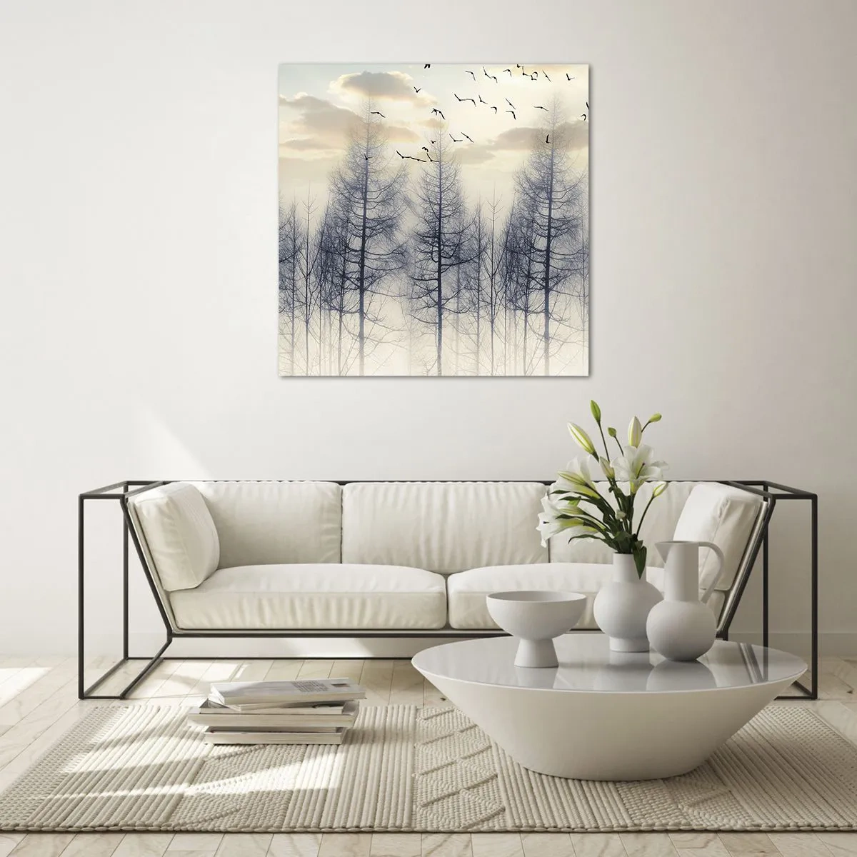 Glastavla - Bild på glas - Skogens andar - 40x40 cm