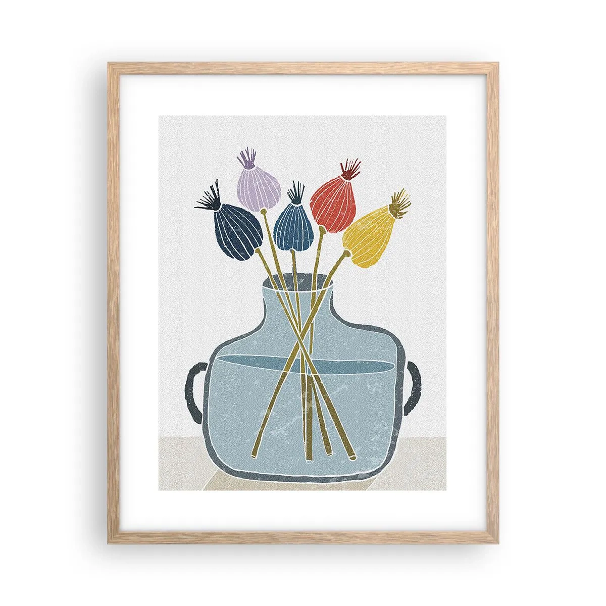 Affisch i ram av ljusek - Vallmovas - 40x50 cm