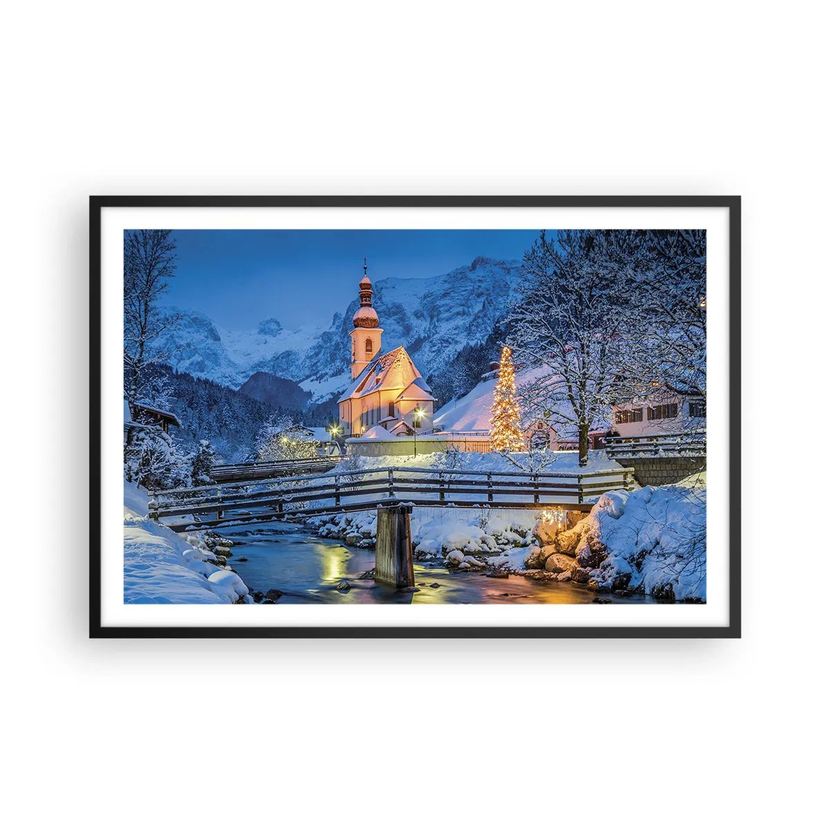 Affisch i svart ram - Julens anda - 91x61 cm