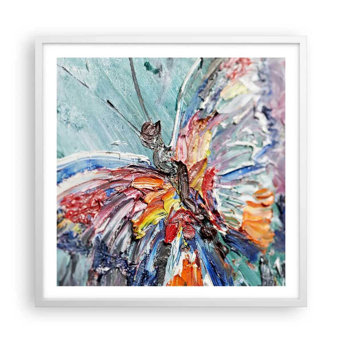 Affisch i vit ram - Målad av naturen - 60x60 cm