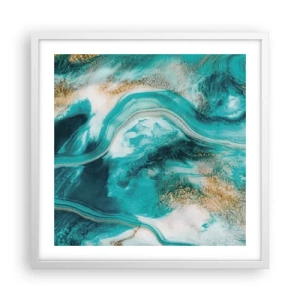 Affisch i vit ram - Guldflod - 50x50 cm