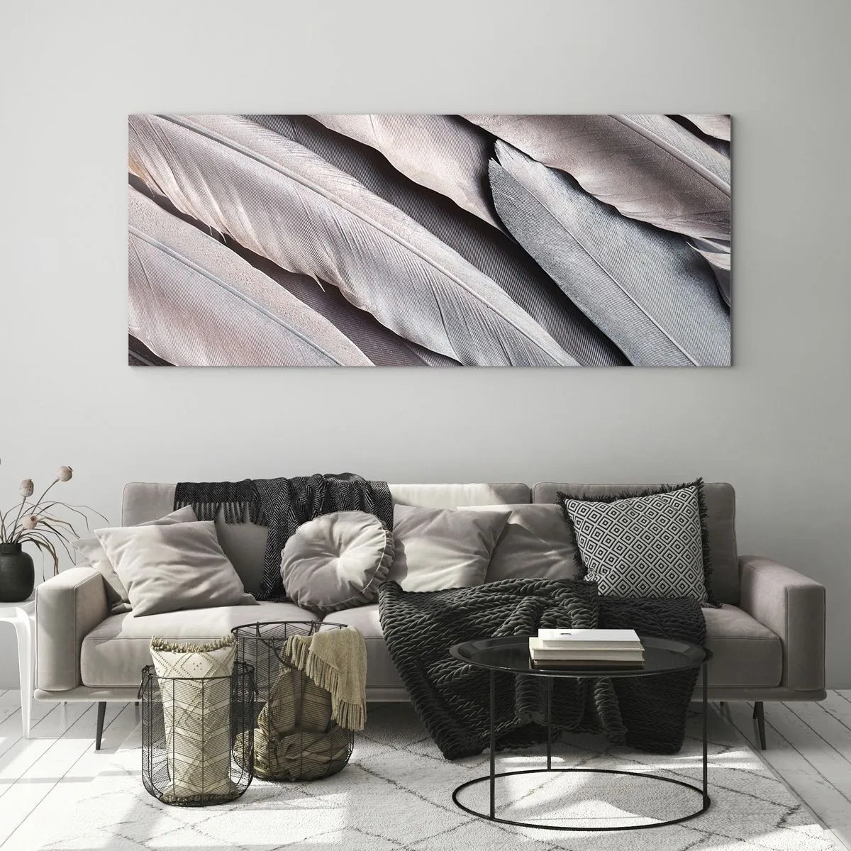 Glastavla - Bild på glas - I rosa silver - 120x50 cm