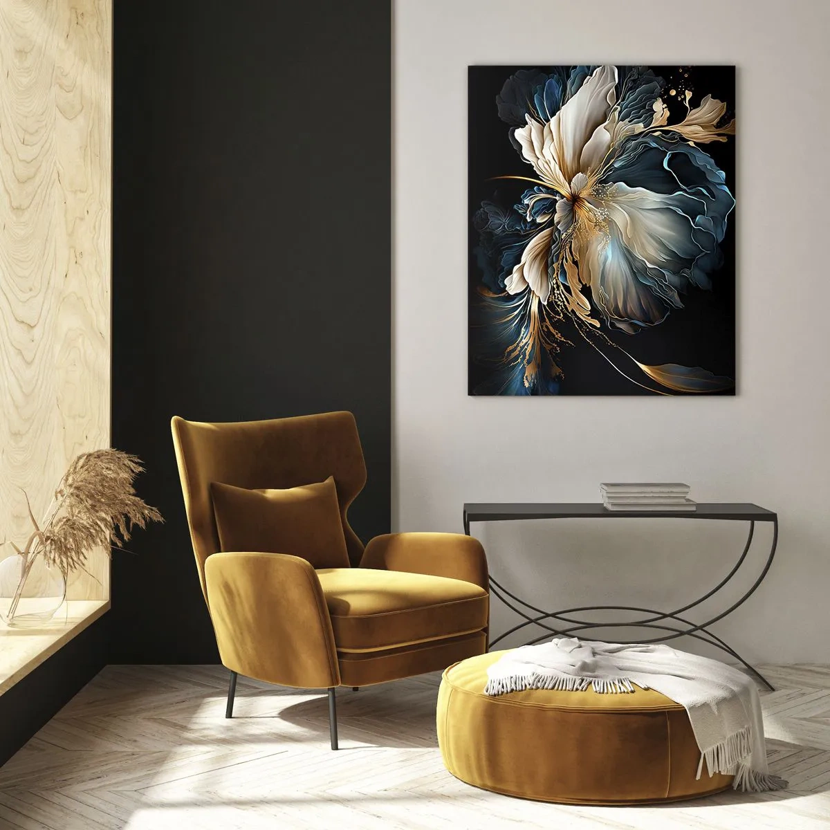 Glastavla - Bild på glas - Sagolik ormbunksblomma - 50x70 cm