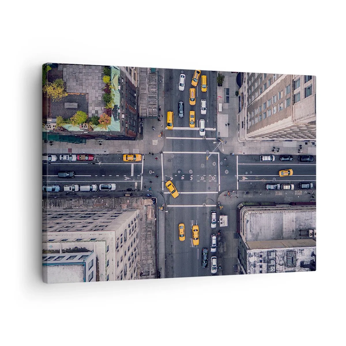 Canvastavla - Bild på duk - Flygfoto över en livlig stadsgata - 70x50cm - Enkelt val - Modern väggdekoration för vardagsrum och sovrum ARTTOR