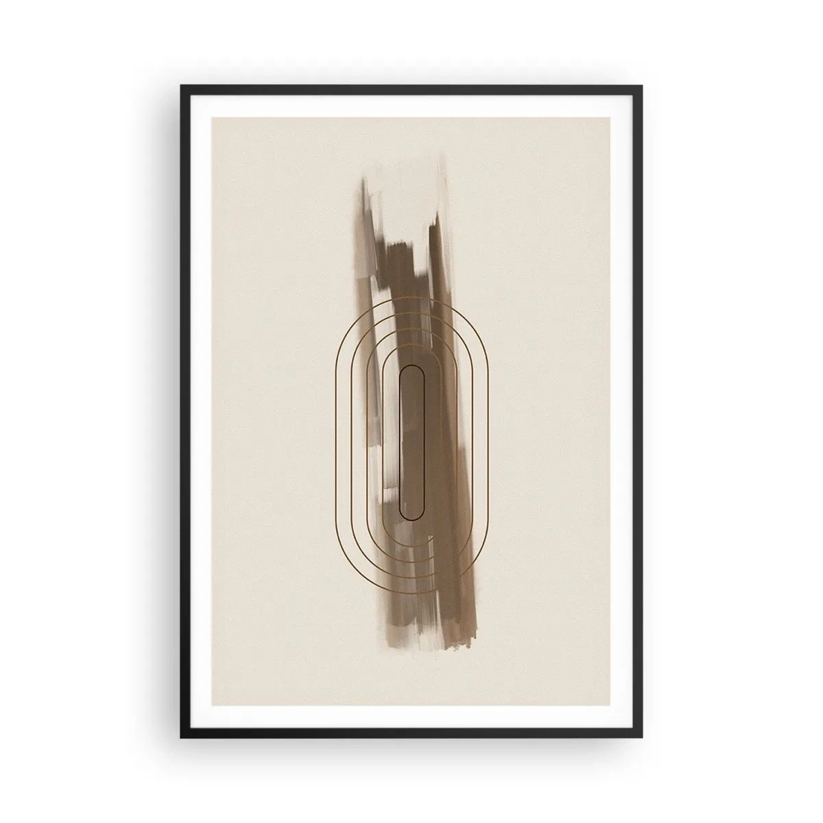 Affisch i svart ram - Grå blåst - 70x100 cm