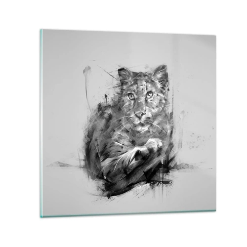 Glastavla - Bild på glas - Ja, jag lyssnar noga - 60x60 cm