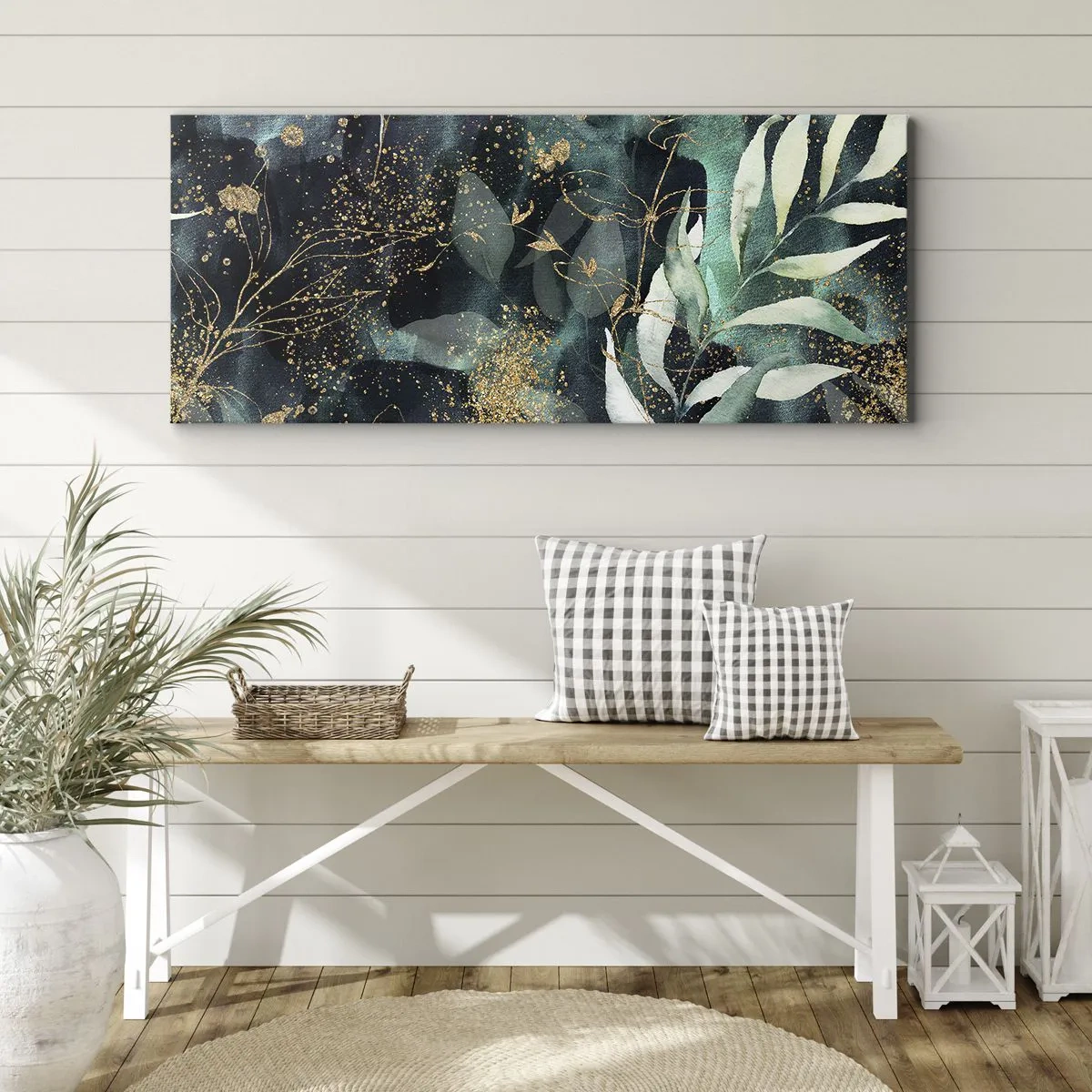 Canvastavla - Bild på duk - Förtrollad trädgård - 160x50 cm