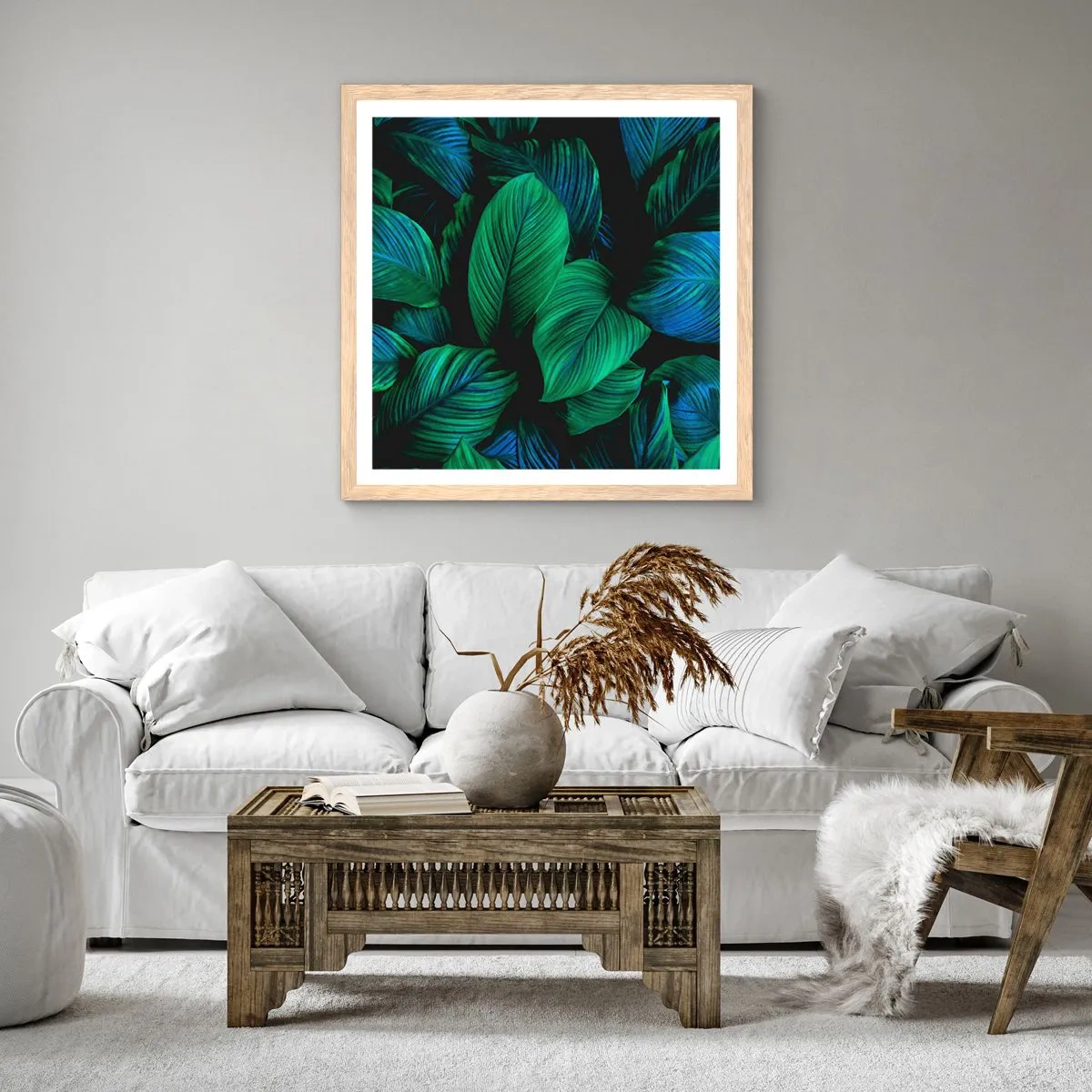 Affisch i ram av ljusek - I gröna folkmassan - 40x40 cm