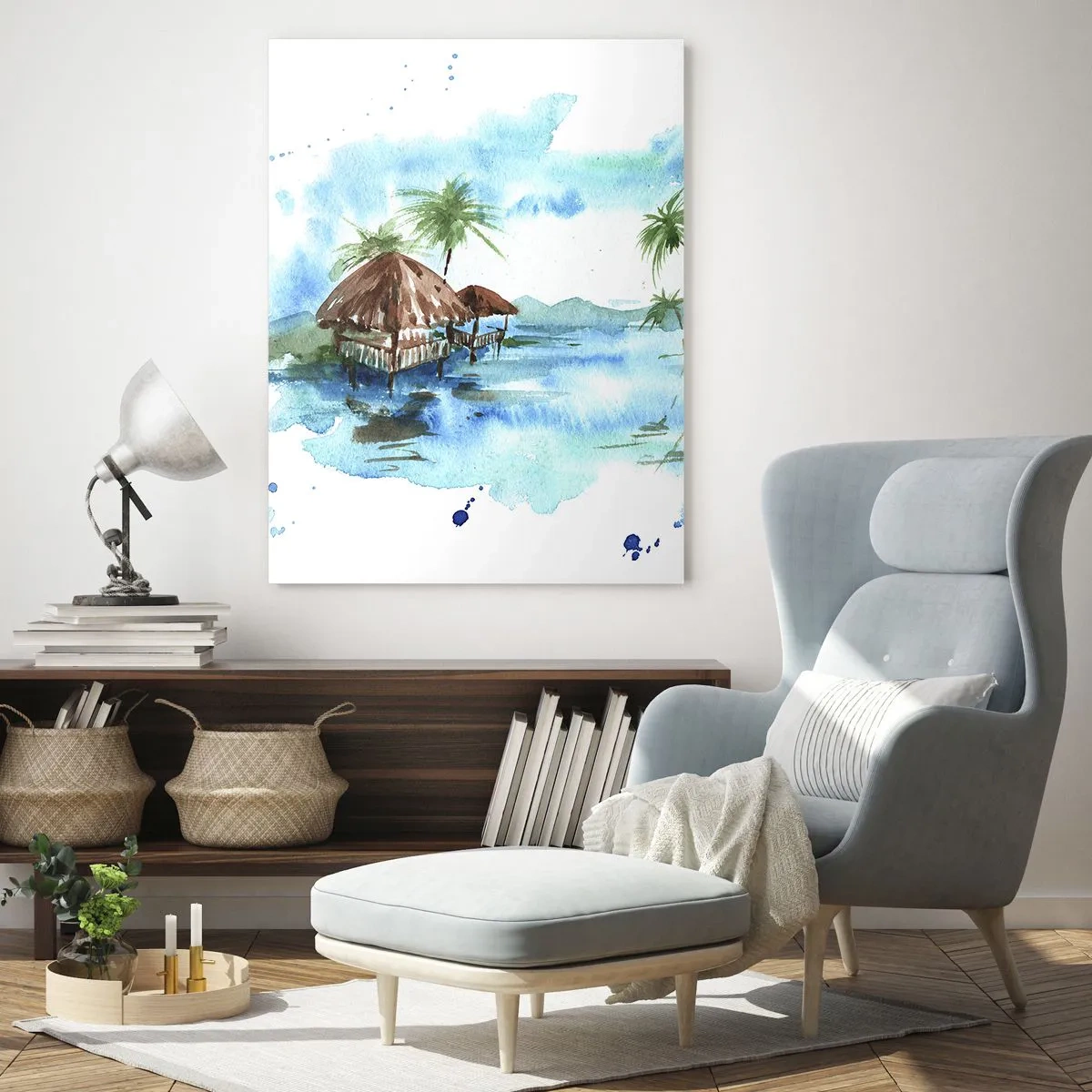 Glastavla - Bild på glas - Någonstans i Stilla havet - 50x70 cm