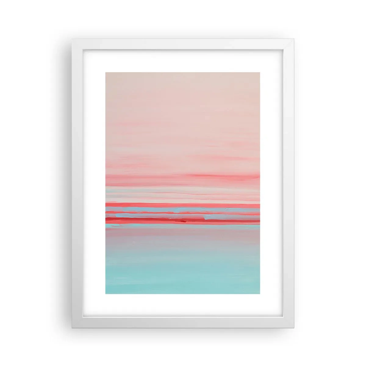 Affisch i vit ram - Abstraktion i gryningen - 30x40 cm