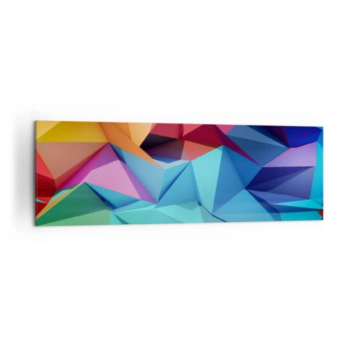 Canvastavla - Bild på duk - Regnbågsorigami - 160x50 cm