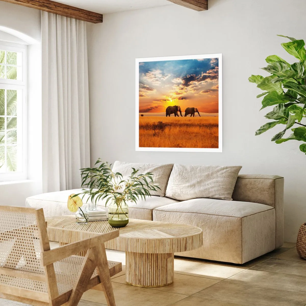 Affisch - Familjepromenad - 60x60 cm