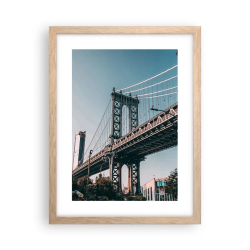 Affisch i ram av ljusek - Över stadens vågor - 30x40 cm