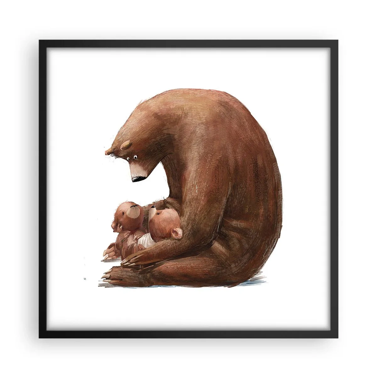 Affisch i svart ram - Söta drömmar, barn - 50x50 cm