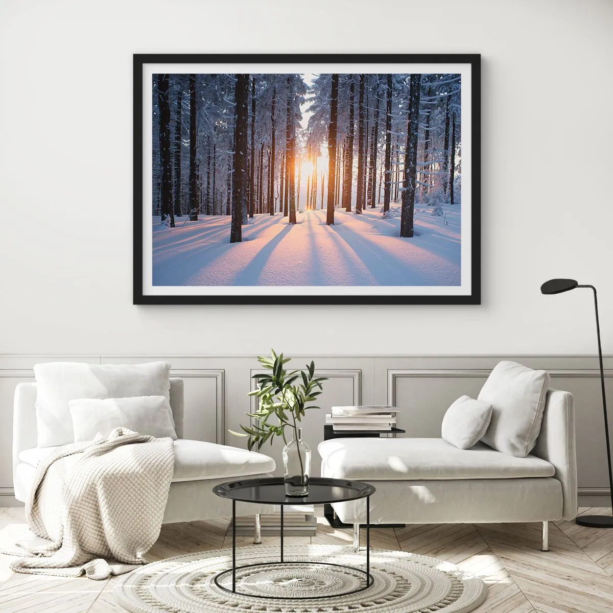 Affisch i svart ram - Tydligt svart på vitt - 70x50 cm