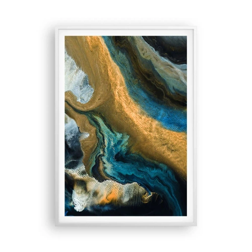 Affisch i vit ram - Blå – gul – ömsesidiga influenser - 70x100 cm