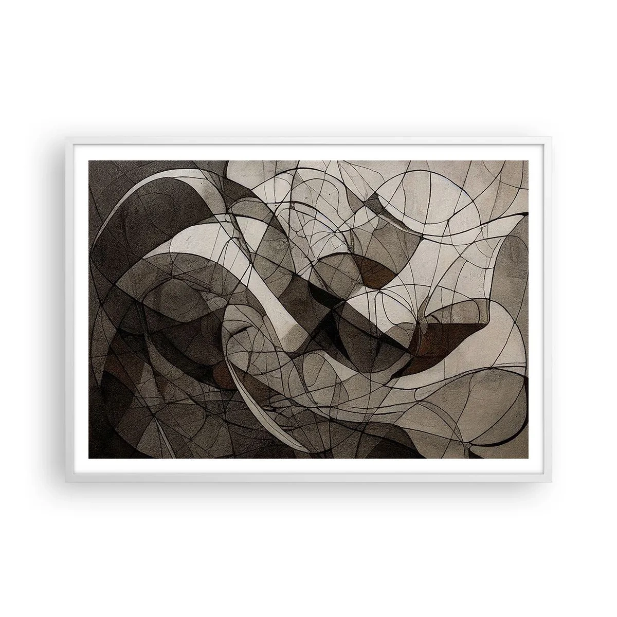 Affisch i vit ram - Cirkulation av jordens färger - 100x70 cm