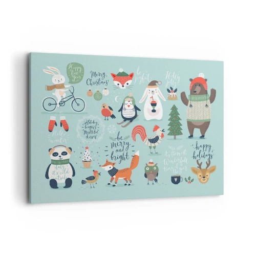 Canvastavla - Bild på duk - Må det alltid vara jul! - 100x70 cm