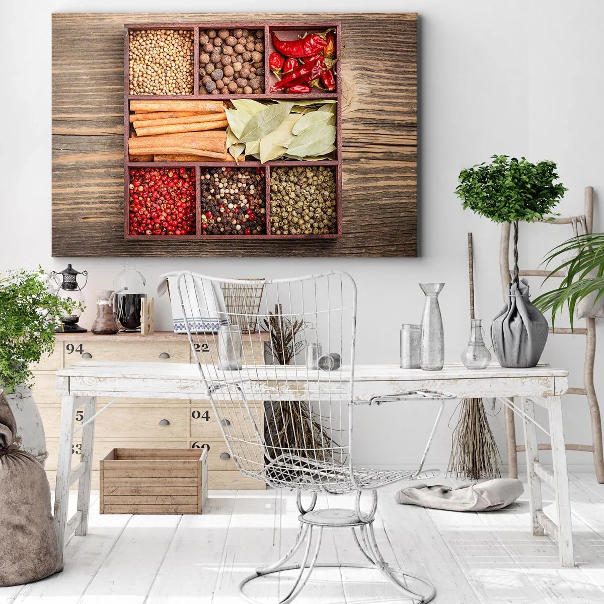Canvastavla - Bild på duk - Formordning, arombukett - 120x80 cm