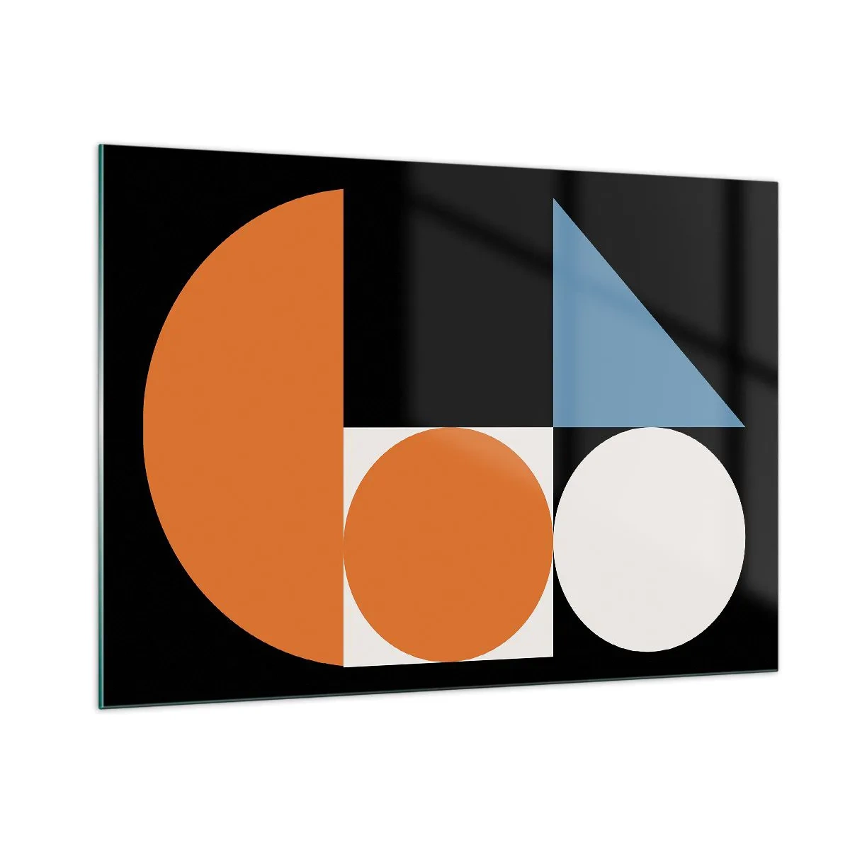 Glastavla - Bild på glas - Geometriska figurer - 100x70 cm