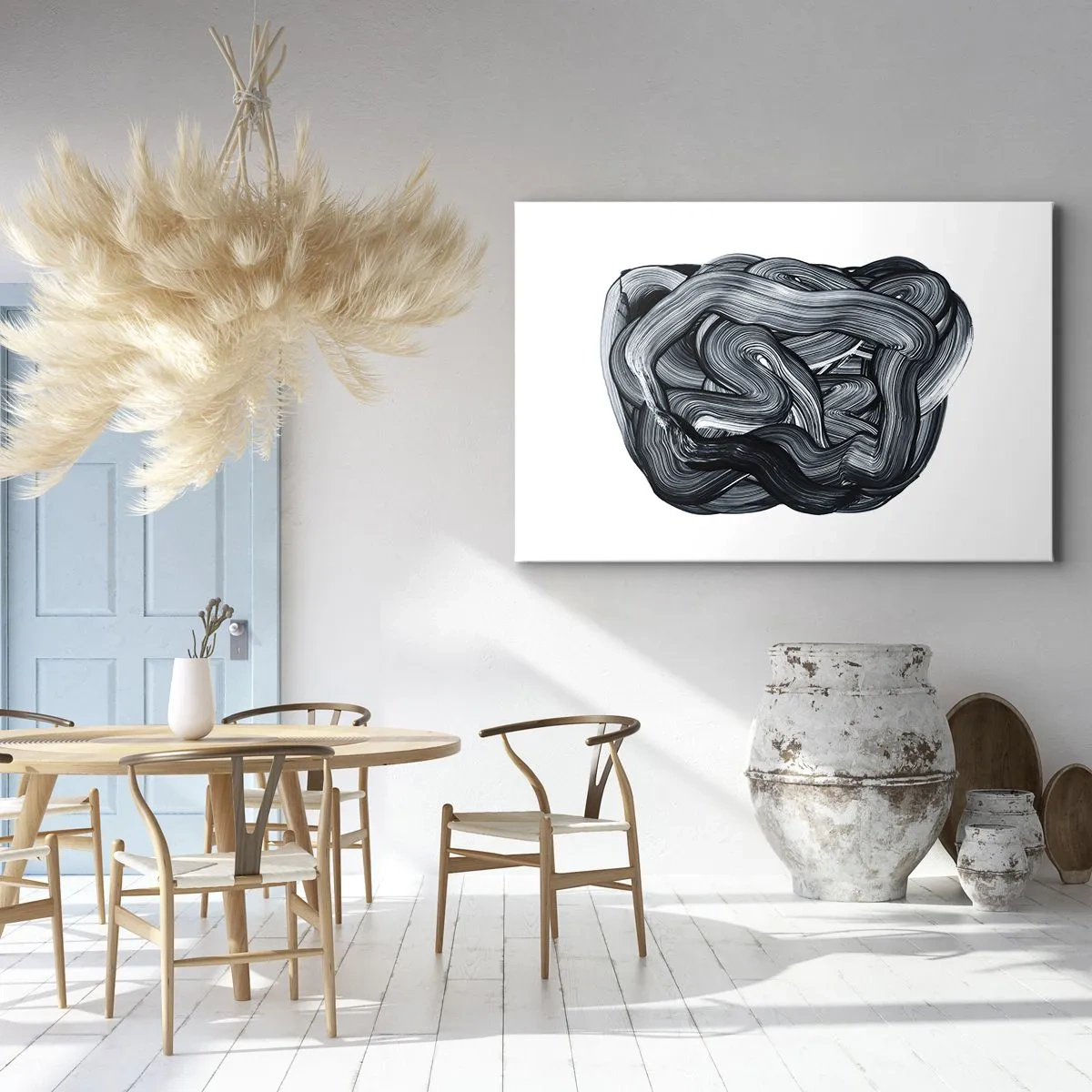 Canvastavla - Bild på duk - Abstrakt komposition i grå nyanser - 70x50cm - Det är inte så enkelt - Modern väggdekoration för vardagsrum och sovrum ARTTOR
