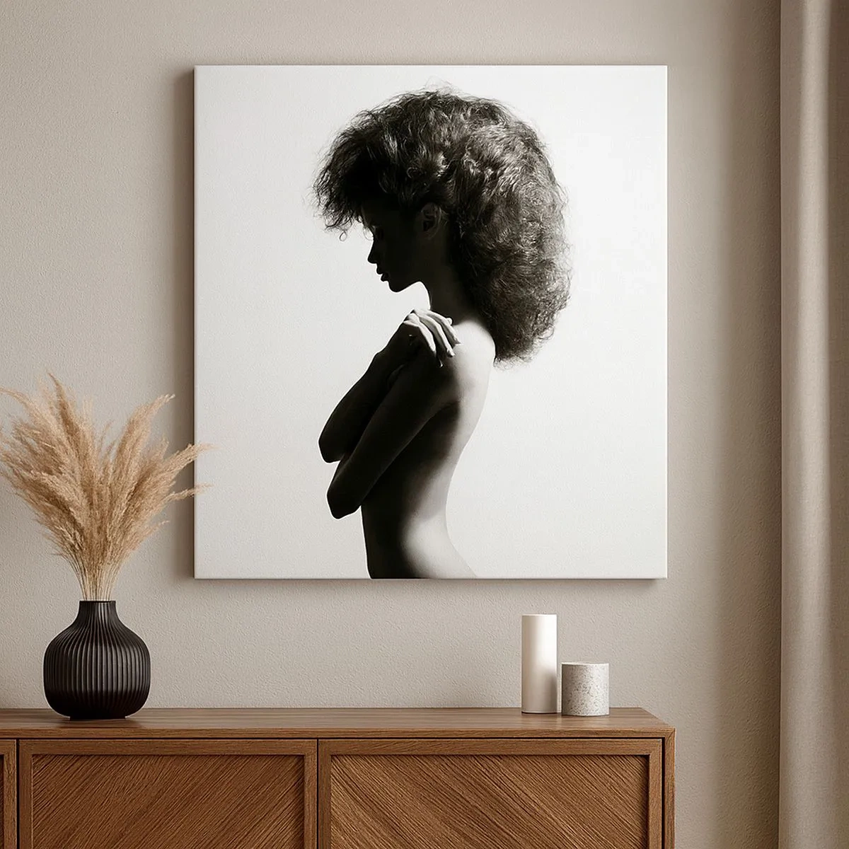 Canvastavla - Bild på duk - Som en blomma på en slank stjälk - 30x30 cm