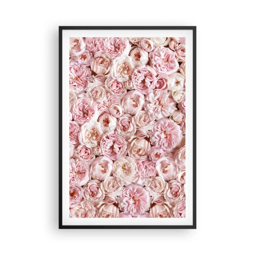 Affisch i svart ram - Strödd med rosor - 61x91 cm