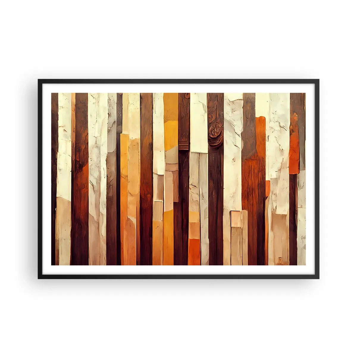Affisch i svart ram - Hymn av skogens träd - 100x70 cm