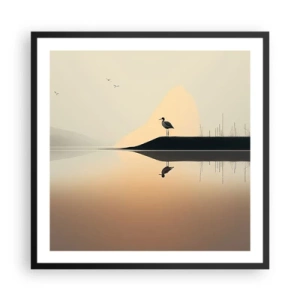Affisch i svart ram - Herre på sjön - 60x60 cm