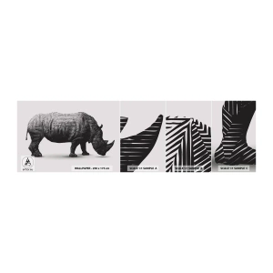 Provbit av självhäftande fototapet Deluxe Sticker - Naturens geometriska skönhet - Djur, Noshörning, Grafik - 100x30 cm