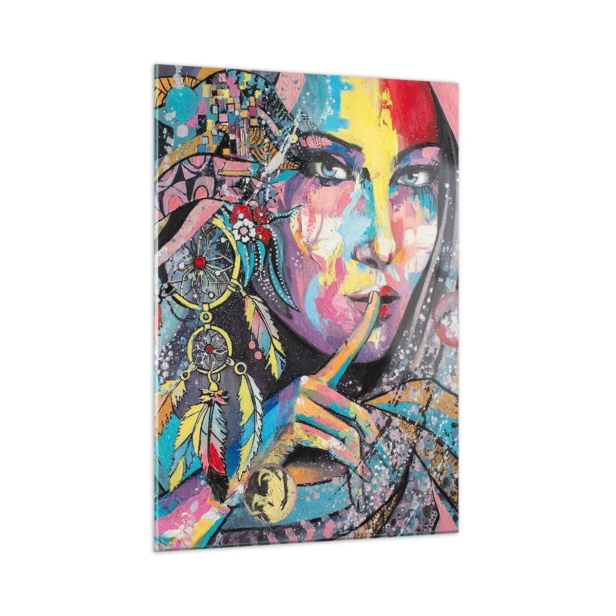 Glastavla - Bild på glas - Var tyst tills du förstår - 50x70 cm