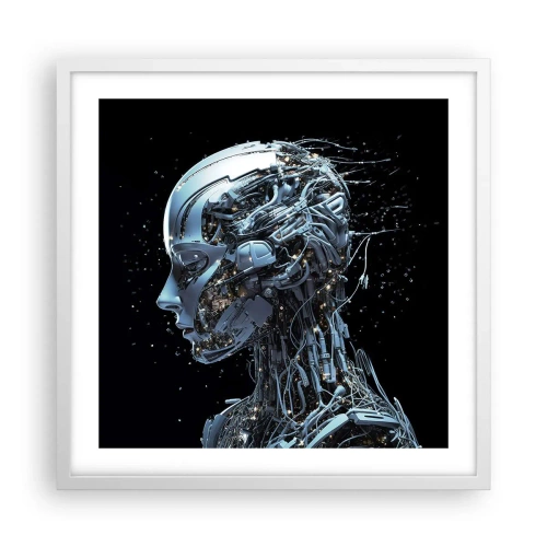 Affisch i vit ram - Teknik är en kvinna - 50x50 cm