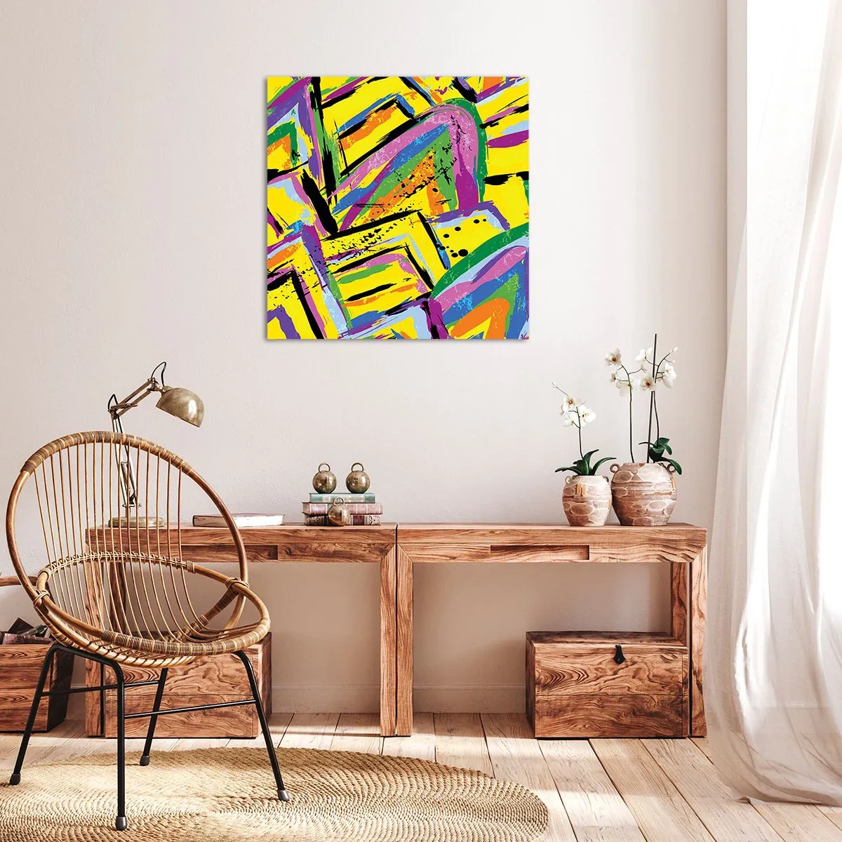 Canvastavla - Bild på duk - Skriker av glädje - 50x50 cm