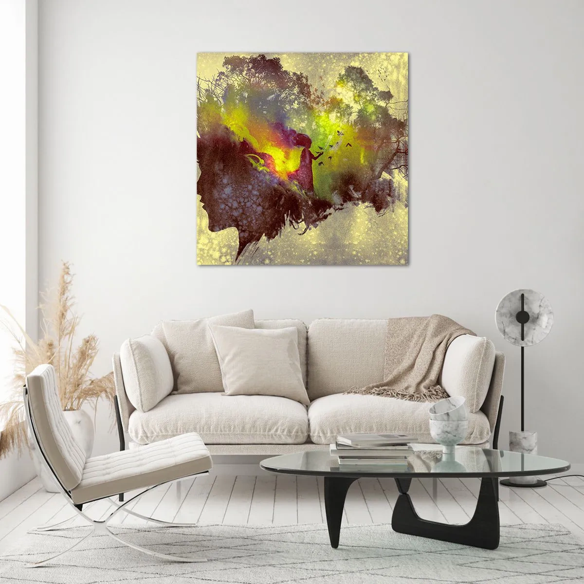 Glastavla - Bild på glas - Moder Naturen - 40x40 cm