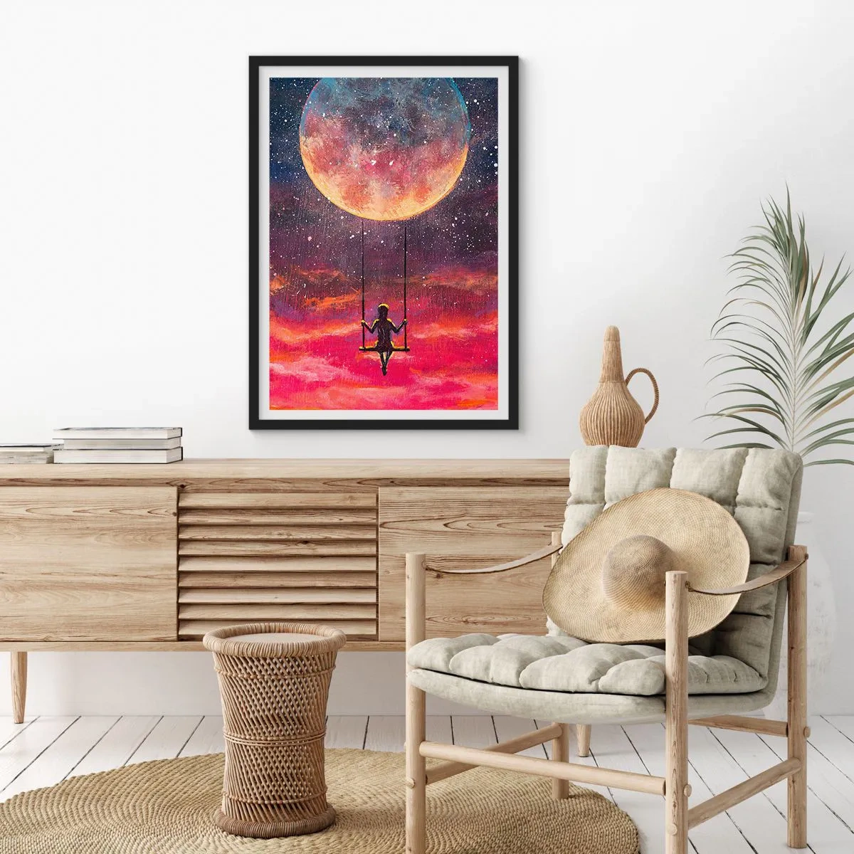Affisch i svart ram - Sväva i molnen - 40x50 cm