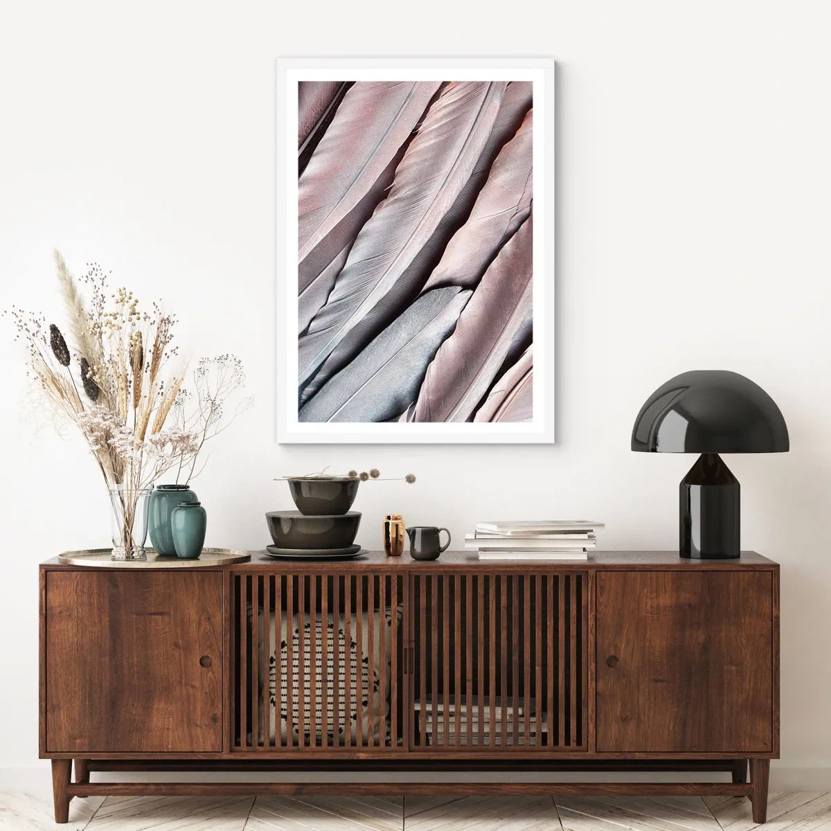 Affisch i vit ram - I rosa silver - 70x100 cm