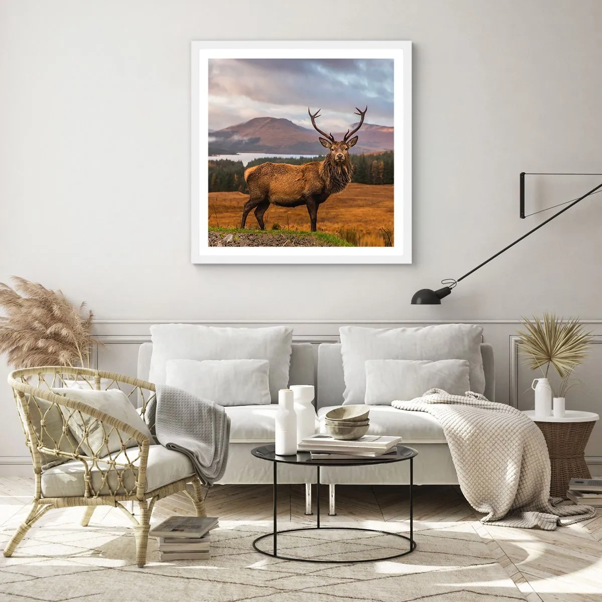 Affisch i vit ram - Naturens majestät - 60x60 cm