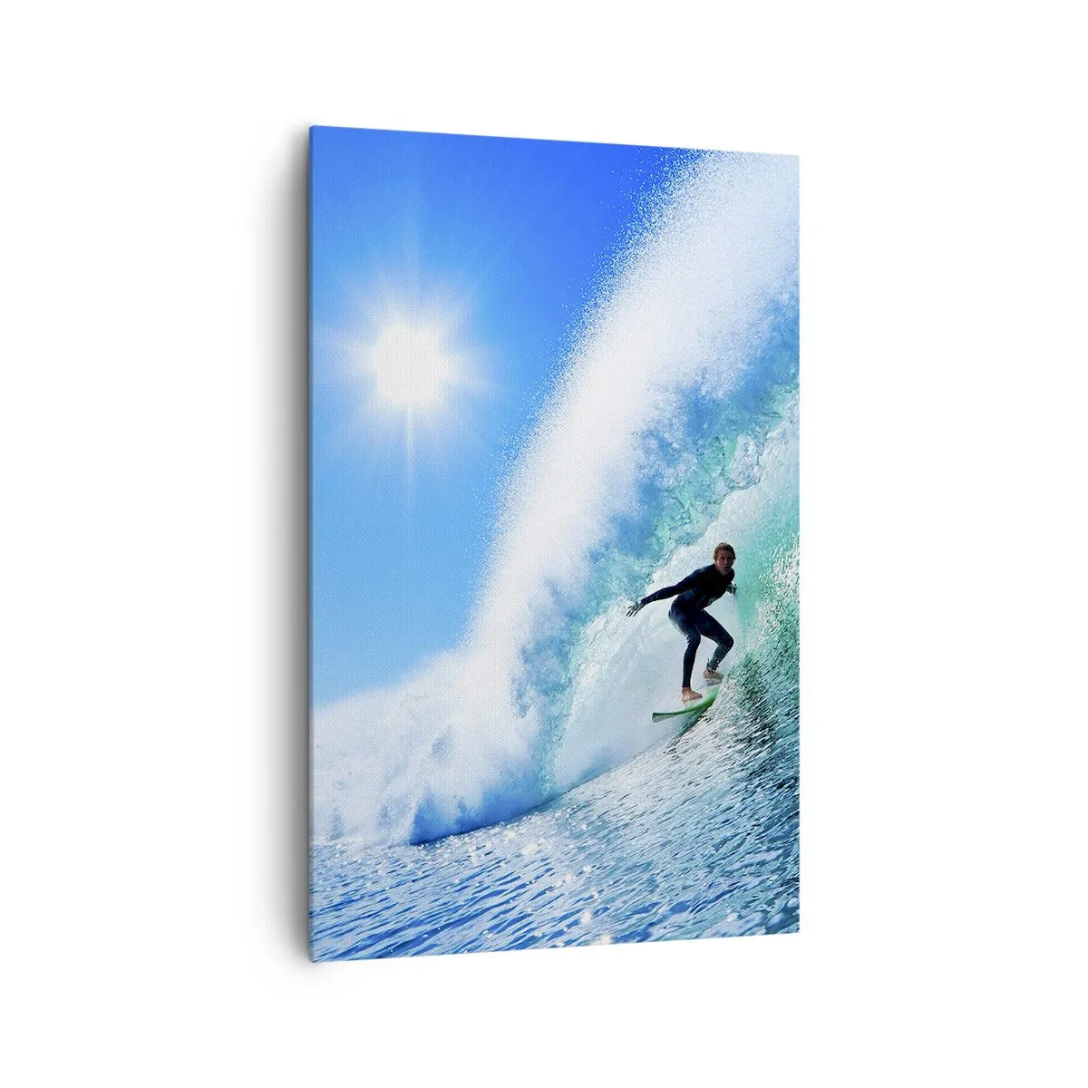 Canvastavla - Bild på duk - Genom stora blåa - 80x120 cm