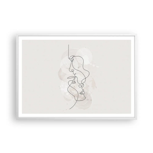 Affisch i vit ram - Tilltrasslade i famn - 100x70 cm