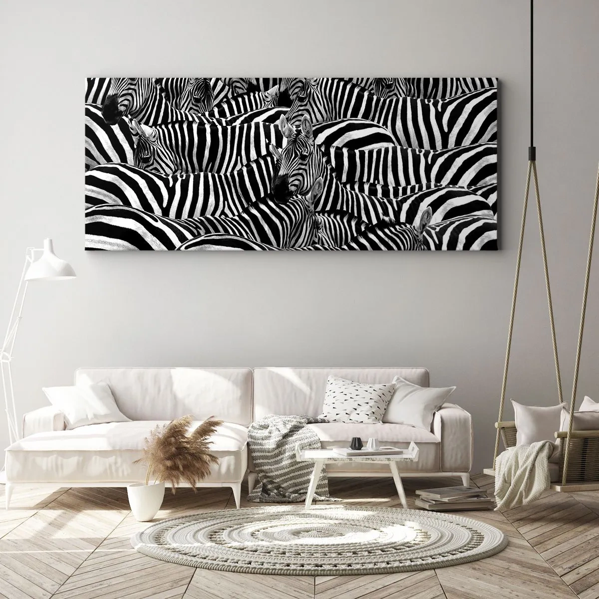 Canvastavla - Bild på duk - Randig grupporträtt - 120x50 cm