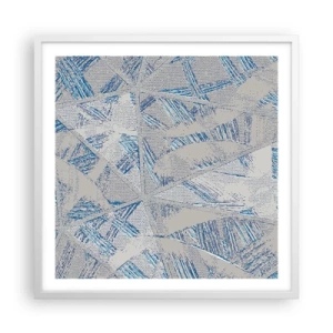 Affisch i vit ram - I en gråblå labyrint - 60x60 cm