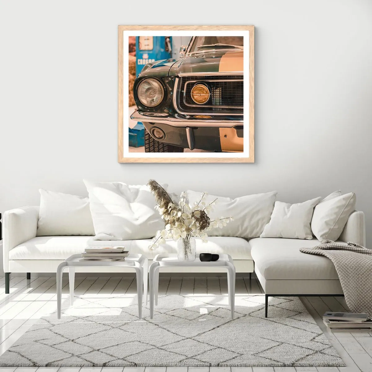 Affisch i ram av ljusek - Ett möte med legenden - 40x40 cm