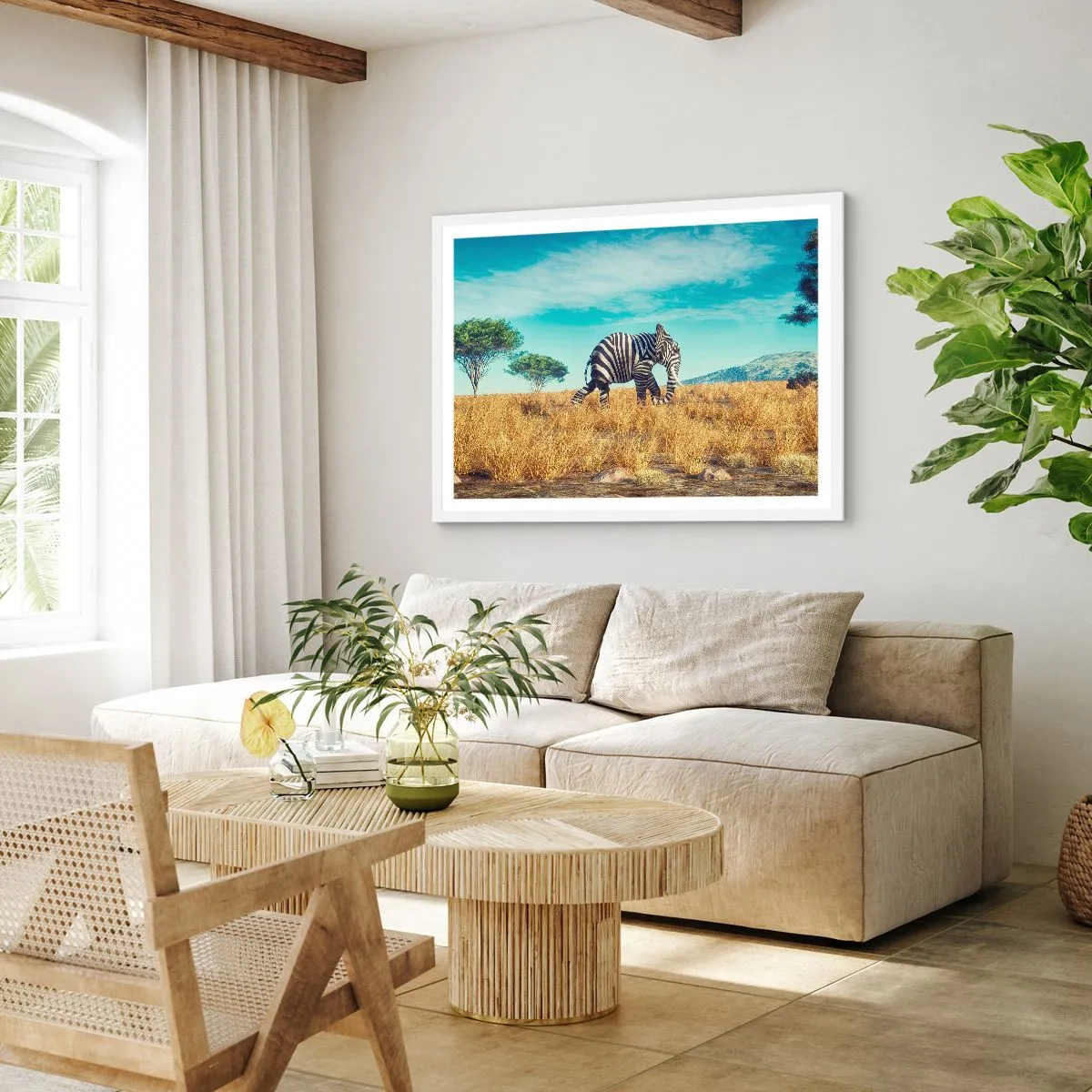 Affisch i vit ram - Grått är ute - 100x70 cm