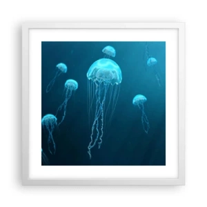 Affisch i vit ram - Havets dans - 40x40 cm