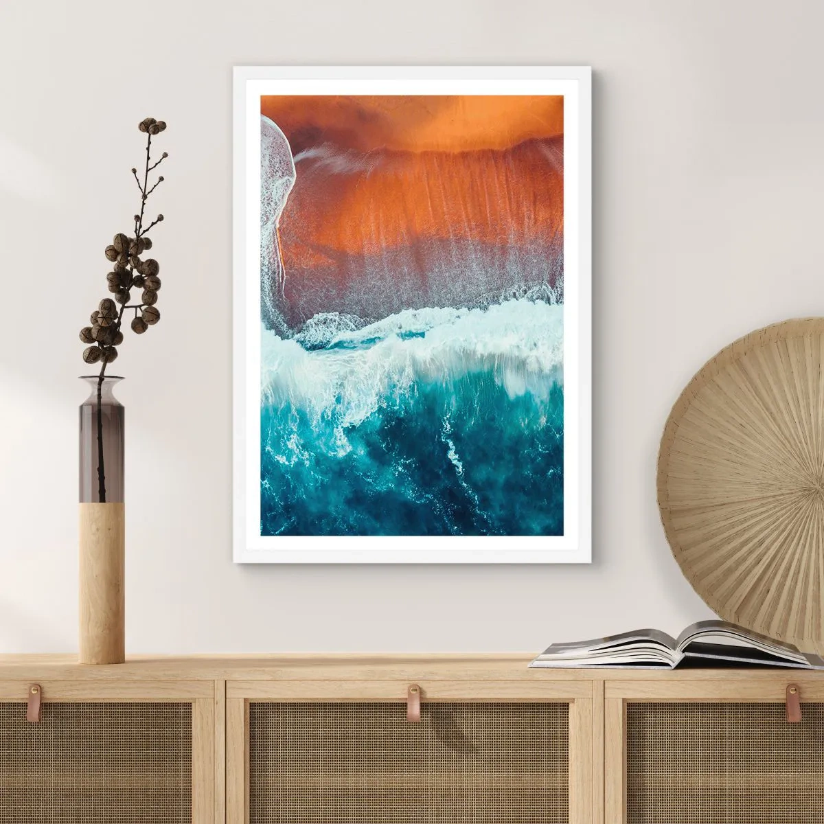Affisch i vit ram - En touch av havet - 70x100 cm