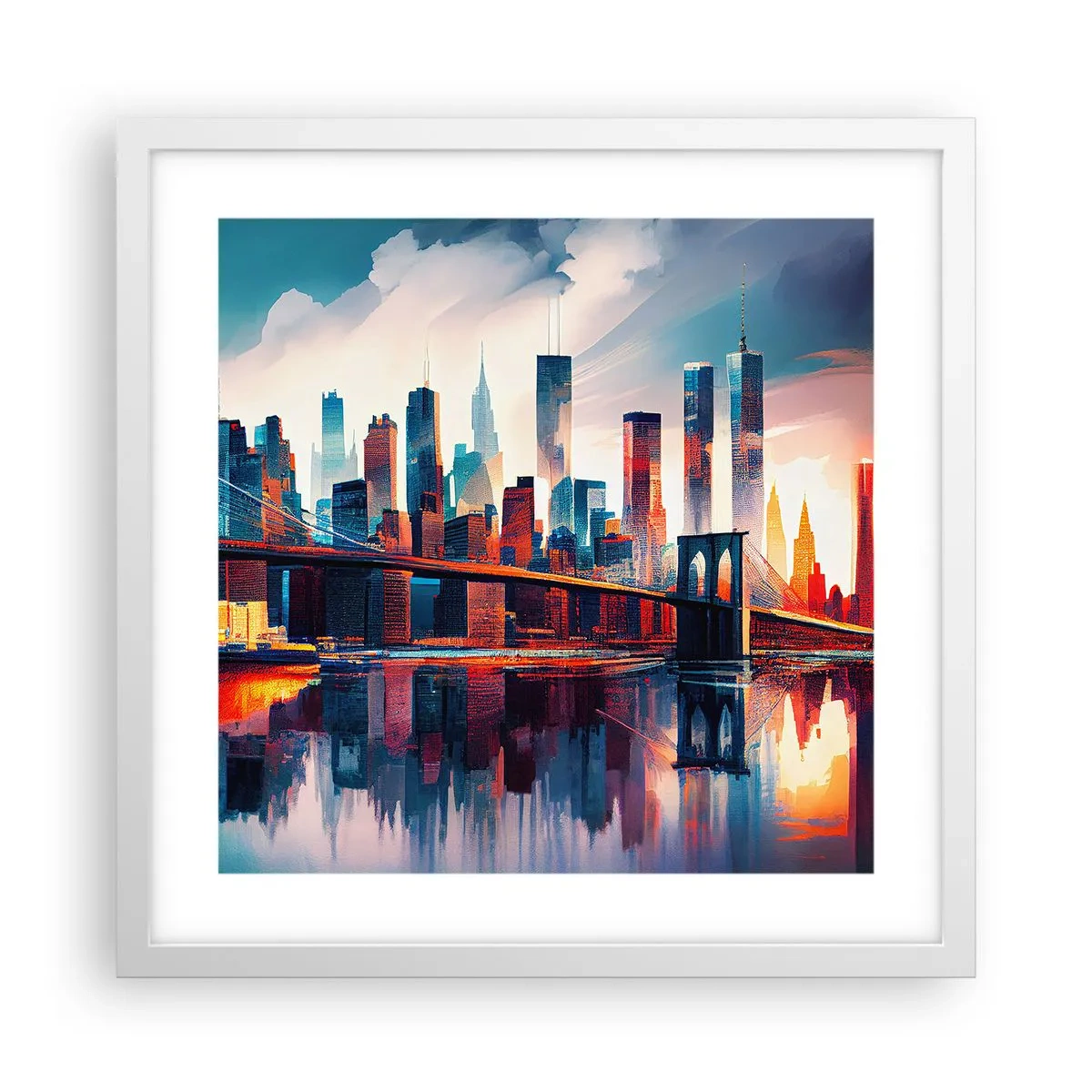 Affisch i vit ram - Fenomenala New York - 40x40 cm