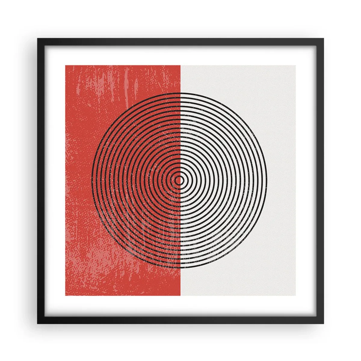 Affisch i svart ram - Mitt i prick - 50x50 cm