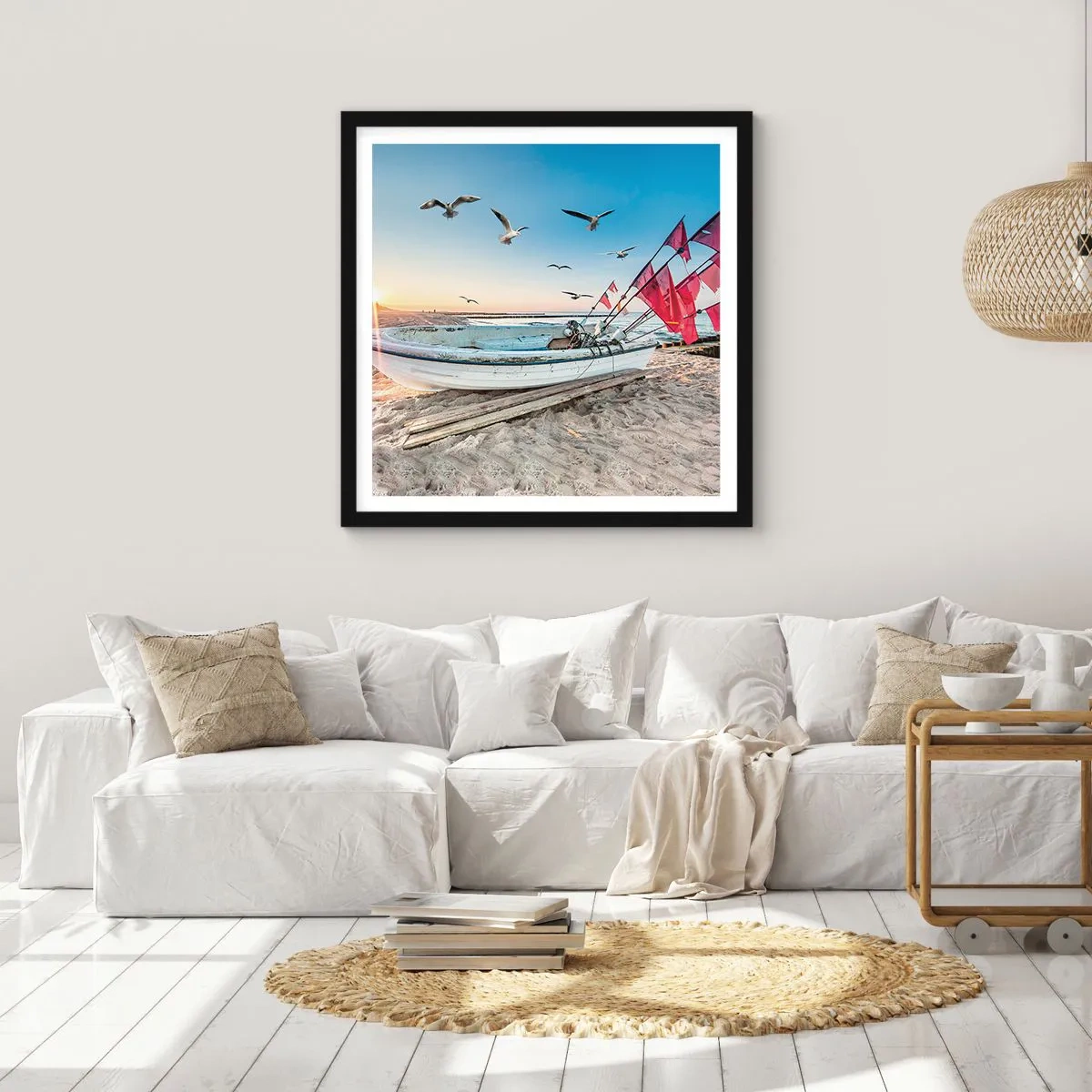 Affisch i svart ram - Välförtjänt vila - 40x40 cm