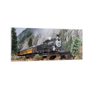 Glastavla - Bild på glas - Vart ska du? Vart? - 100x40 cm